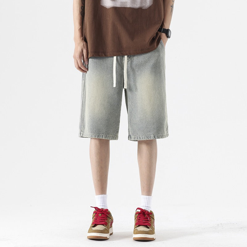 Pantalones cortos para hombre denim lavado con estilo holgado - Matías