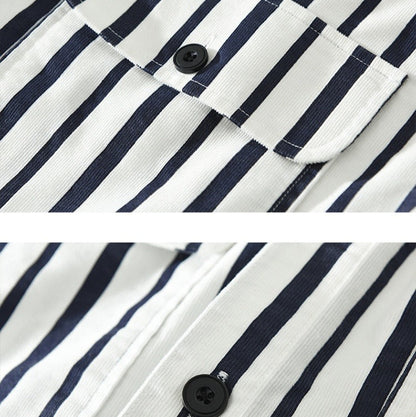 Camisa casual para hombre de algodón a rayas estilo relajado - Damián