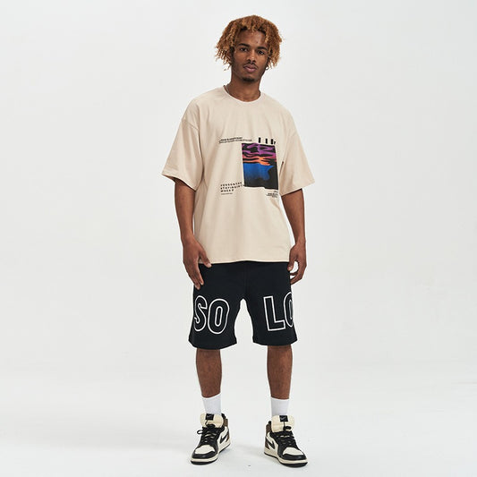 Camiseta oversize hombre algodón estampado gráfico - Joel