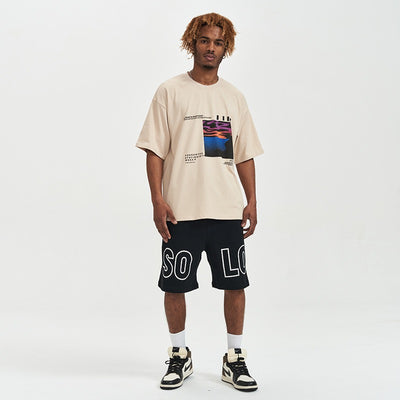 Camiseta oversize hombre algodón estampado gráfico - Joel