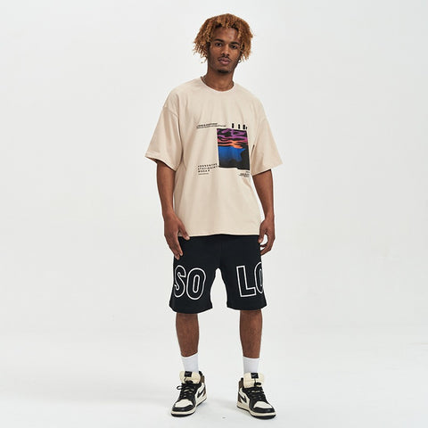 Camiseta oversize hombre algodón estampado gráfico - Joel