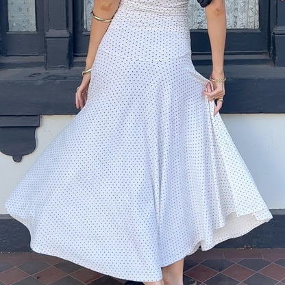 Vestido largo mujer escote cruzado estampado de lunares - Helena