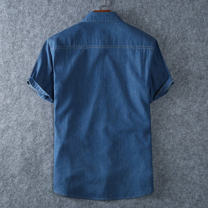 Camisa vaquera hombre manga corta algodón azul - Denver
