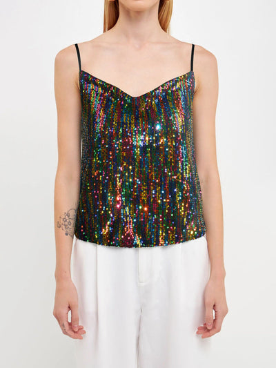 Top para mujer de lentejuelas luminosas - Nerya