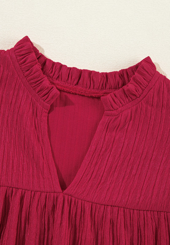 Danissa - Vestido de manga larga con volantes y muescas