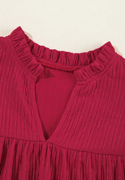 Danissa - Vestido de manga larga con volantes y muescas