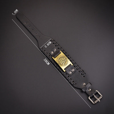 Pulsera Vikinga de Cuero Hombre - Leif