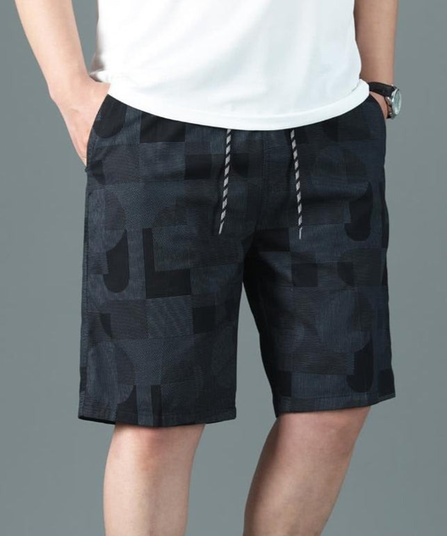 Bermuda hombre algodón estampado geométrico estilo relajado - Mateo