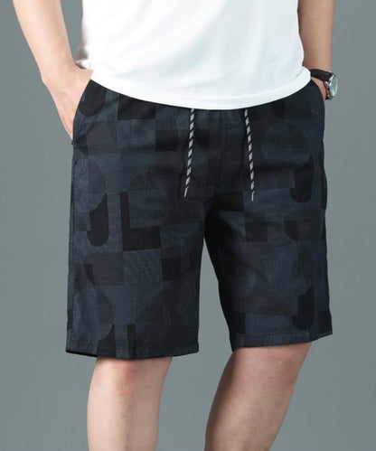 Bermuda hombre algodón estampado geométrico estilo relajado - Mateo
