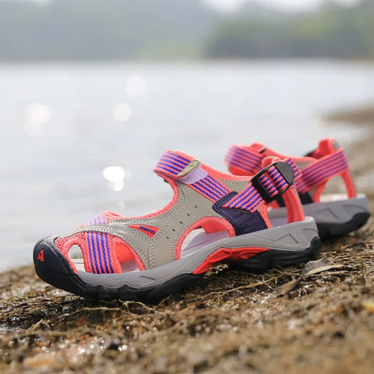 Sandalias deportivas unisex diseño transpirable color coral - Taren