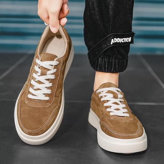 Zapatillas bajas hombre estilo retro británico color camel - Henry