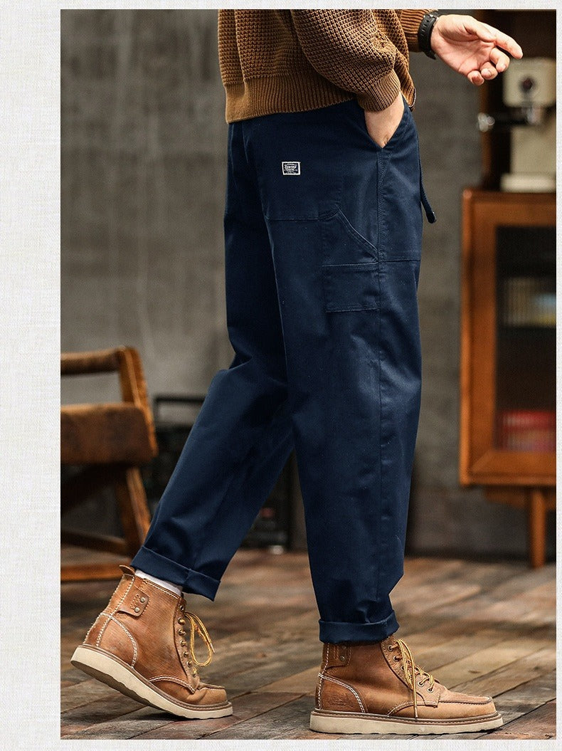 Pantalón casual hombre algodón resistente estilo cargo recto - Marcos