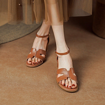 Sandalias planas para mujer de piel sintética con diseño minimalista - Martina