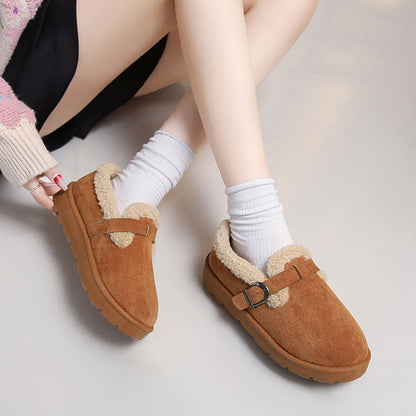Zuecos de invierno para mujer en ante con hebilla ajustable - Linnea