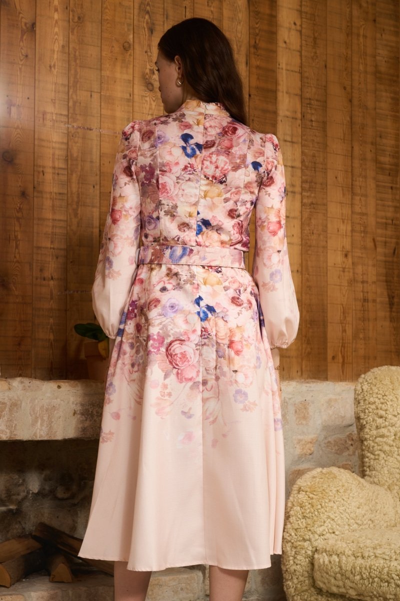 Flora - Vestido camisero midi con estampado floral