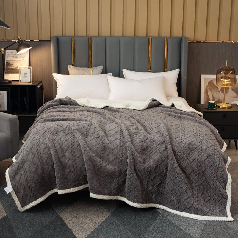 Manta térmica doble capa efecto lana suave