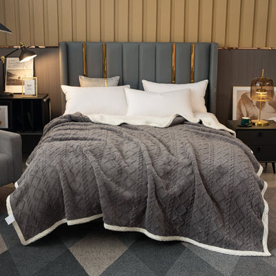 Manta térmica doble capa efecto lana suave