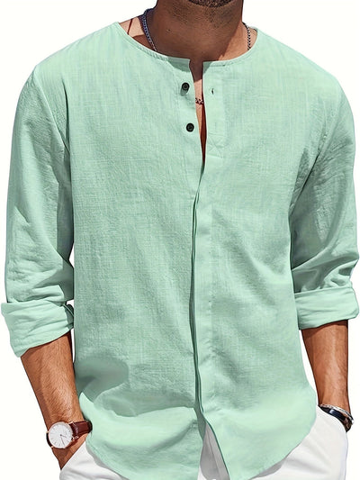 Leon - Camisa de playa informal, vaporosa y elegante para hombre