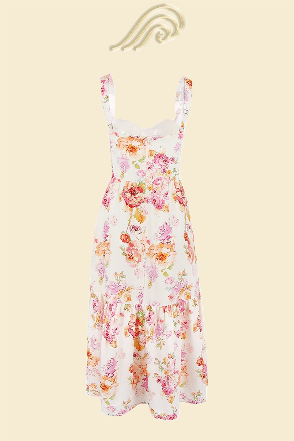 Cottie Vestido midi acampanado estampado