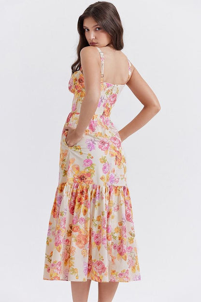 Cottie - Vestido midi acampanado estampado