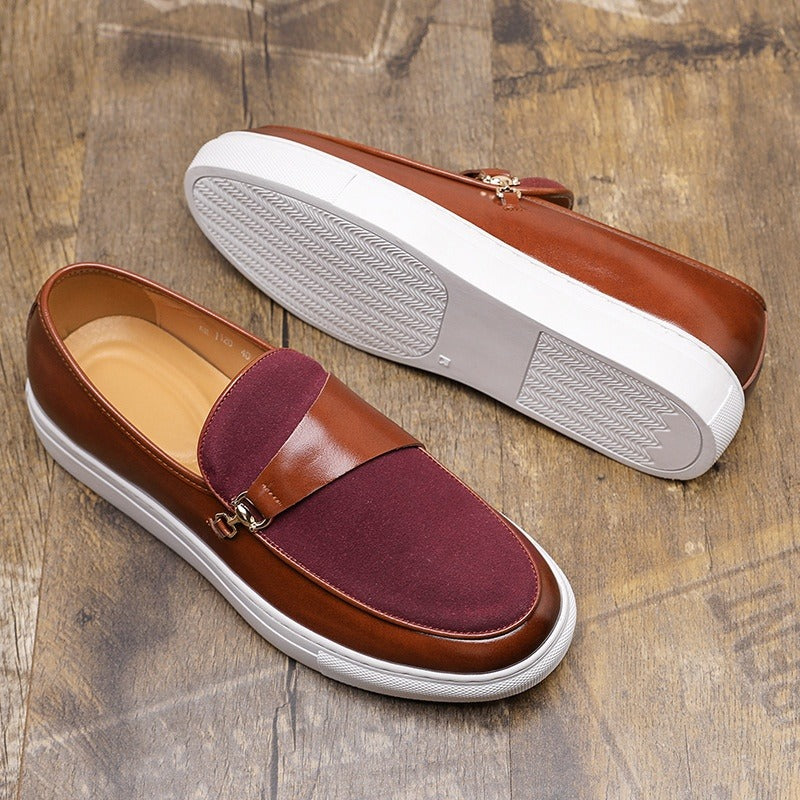 Mocasines para hombre mezcla de cuero y lona estilo casual elegante - Darío