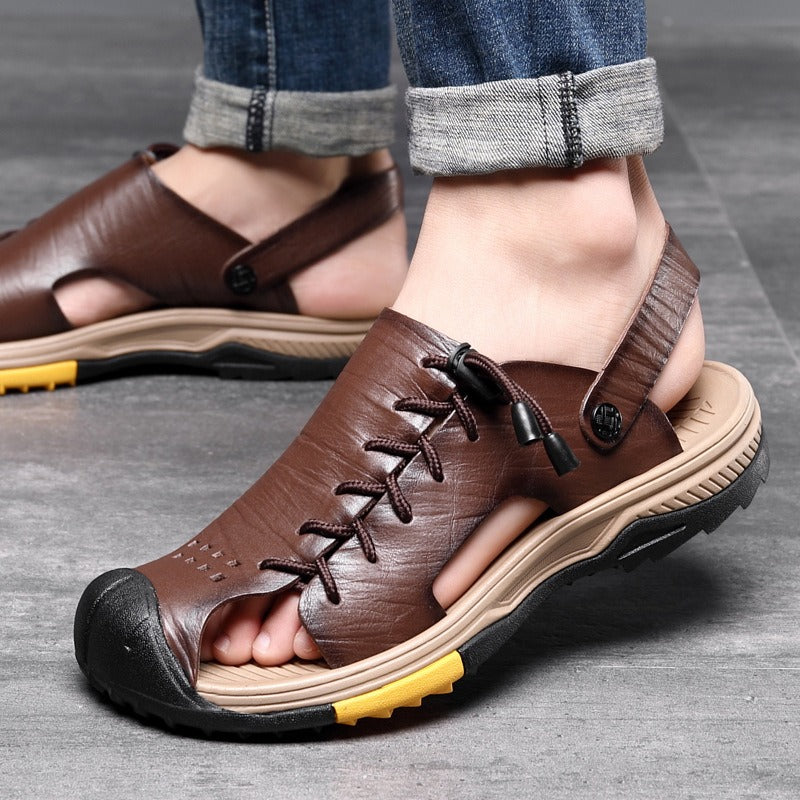 Sandalias deportivas para hombre de piel sintética diseño trekking - Mateo