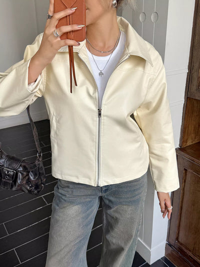 Chaqueta para mujer efecto piel con cremallera frontal - Kendra