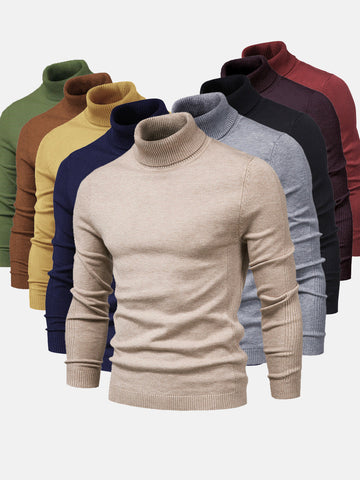 Jersey de cuello alto para hombre, lavable