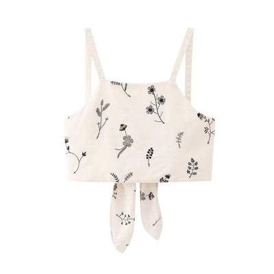 Conjunto 2 piezas estampado floral crema - Liora