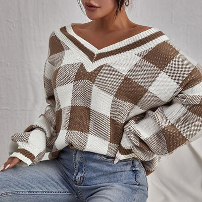 Jersey de punto para mujer con cuello en V - Clara