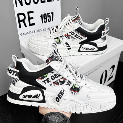 Zapatillas para hombre de suela gruesa con diseño gráfico urbano - Axel