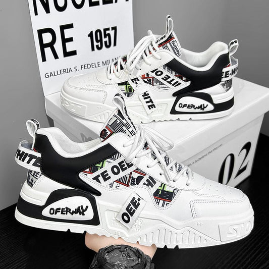 Zapatillas para hombre de suela gruesa con diseño gráfico urbano - Axel