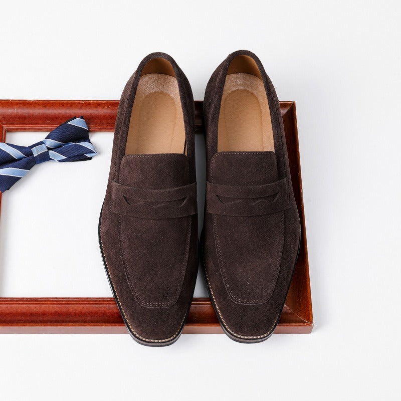 Mocasines hombre cuero gamuza estilo clásico marrón - Lancaster