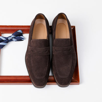 Mocasines hombre cuero gamuza estilo clásico marrón - Lancaster