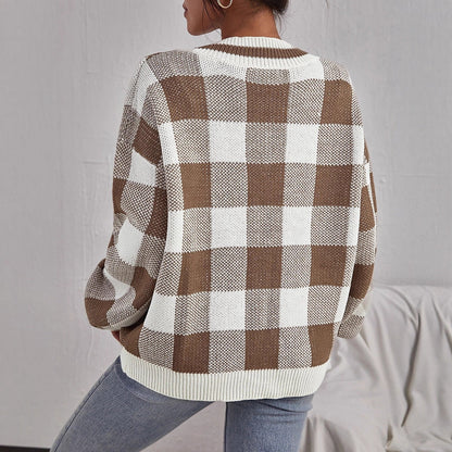Jersey de punto para mujer con cuello en V - Clara