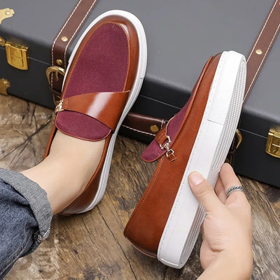 Mocasines para hombre mezcla de cuero y lona estilo casual elegante - Darío
