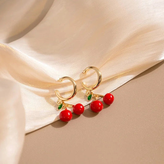 Pendientes Mujer Fruta Colgante Esmaltada Dorados - Amelie