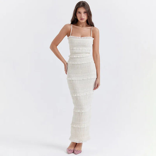 Pame - Vestido sin mangas con volantes