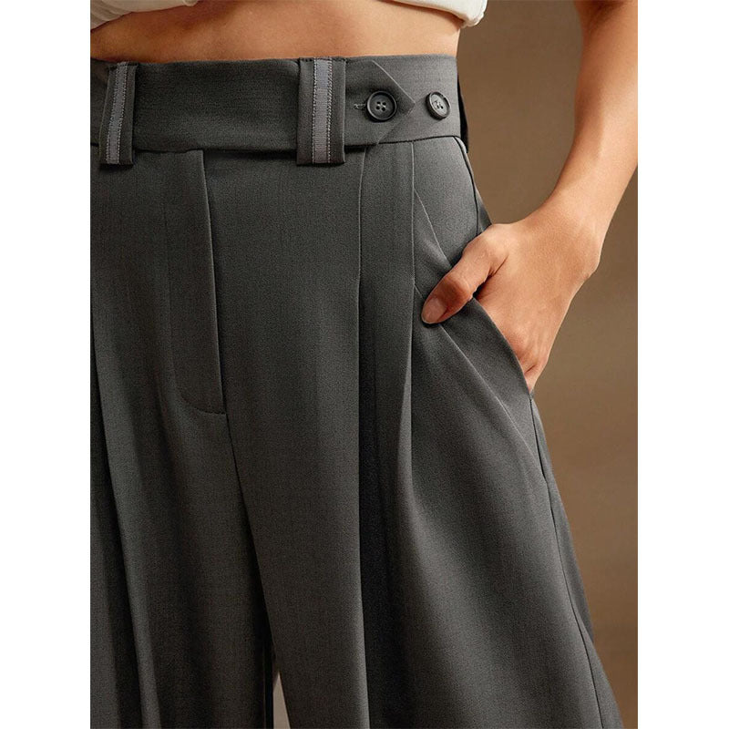 Pantalones para mujer de cintura alta y corte amplio - Navine