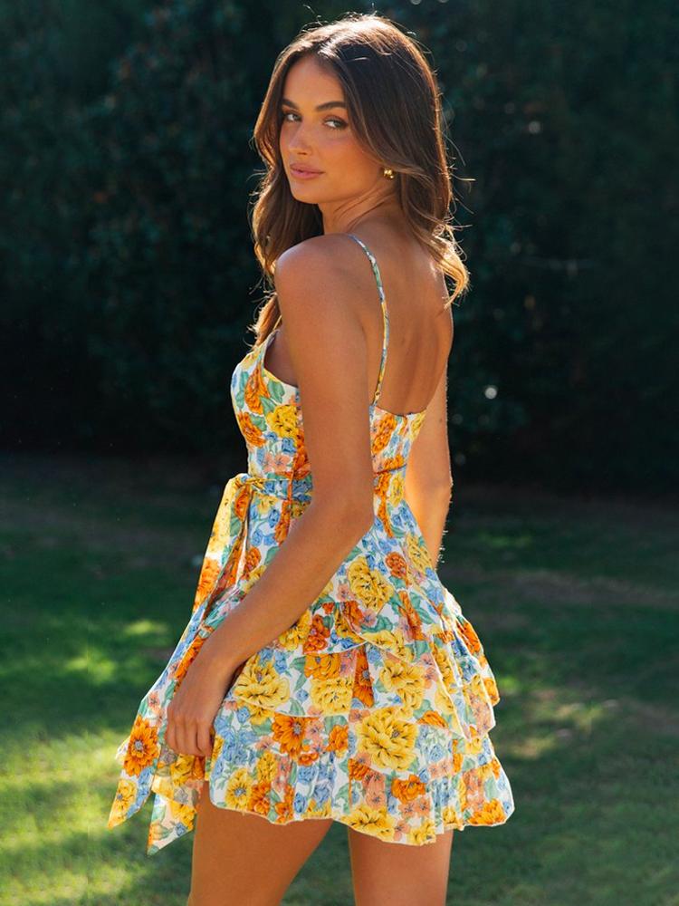 Meret - Mini vestido estampado con cinturón