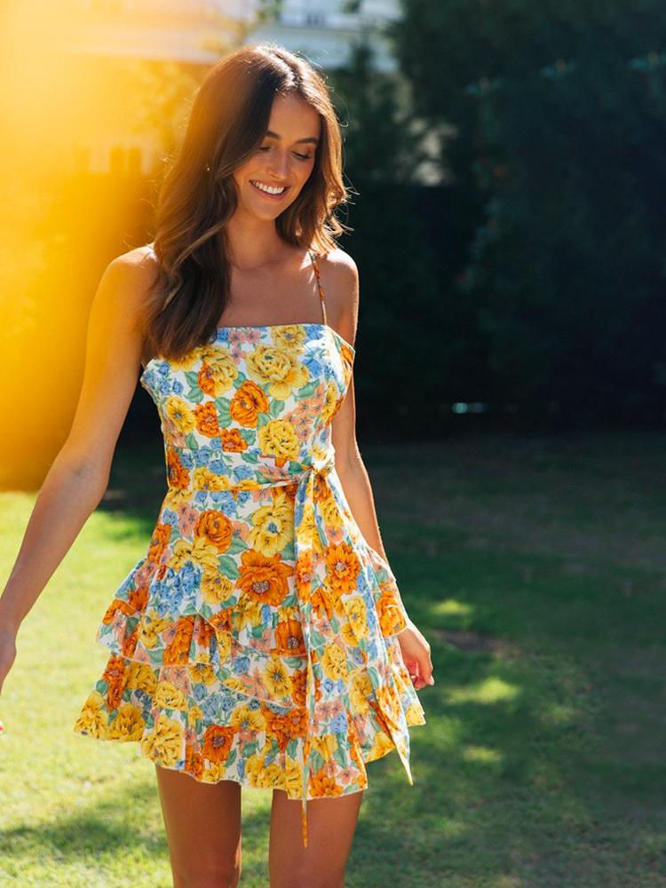 Meret - Mini vestido estampado con cinturón