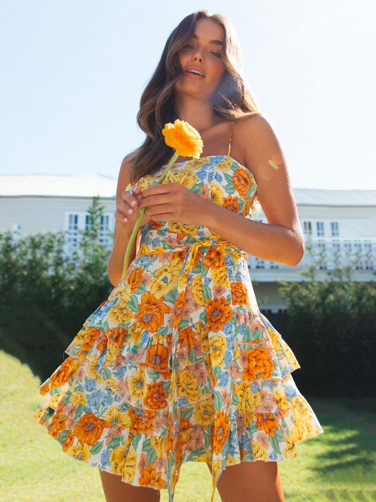 Meret - Mini vestido estampado con cinturón