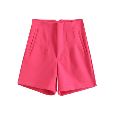 Short de Alta Cintura con Bolsillos Laterales