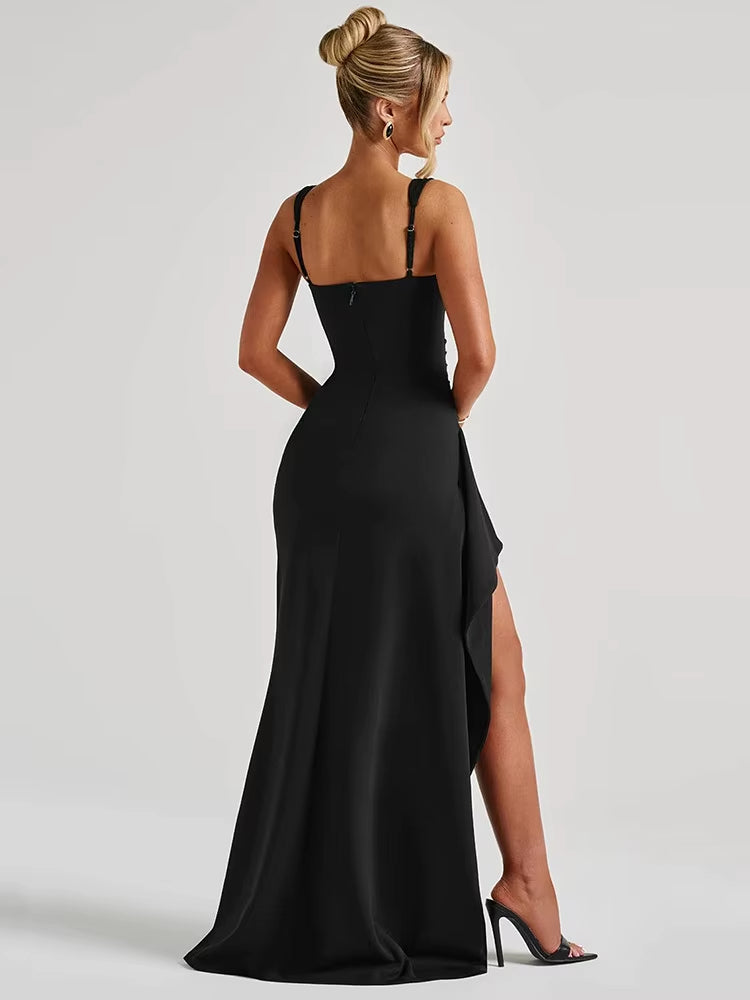 Vestido largo mujer elegante escote abierto - Dhalia