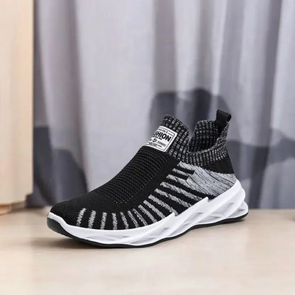 Zapatillas deportivas hombre malla transpirable blanco y negro - Nova