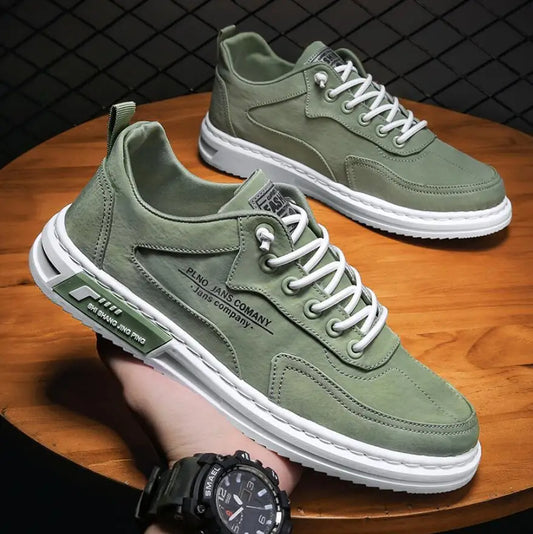 Zapatillas deportivas hombre diseño casual transpirable verde oliva - Milo