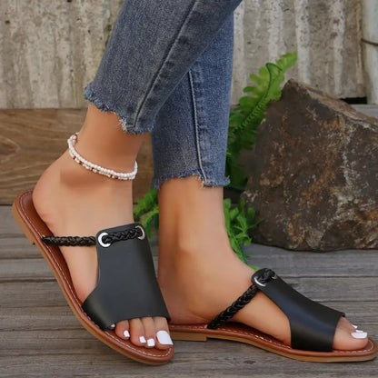 Sandalias para mujer piel sintética trenzada estilo bohemio - Clara