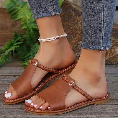 Sandalias para mujer piel sintética trenzada estilo bohemio - Clara