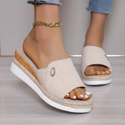 Sandalias para mujer tejido natural plataforma abierta - Martina