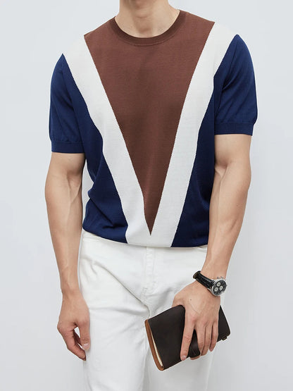 Camiseta para hombre mezcla acetato diseño geométrico moderno - Iván